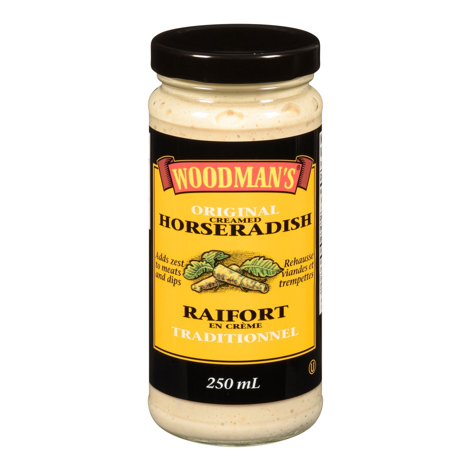 Sauce Horseradish Retail - 12 x 250 mL - Woodman - Restaurant and Foodservice Ingredients - Canadian Distribution-0
