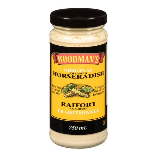 Sauce Horseradish Retail - 12 x 250 mL - Woodman - Restaurant and Foodservice Ingredients - Canadian Distribution-0