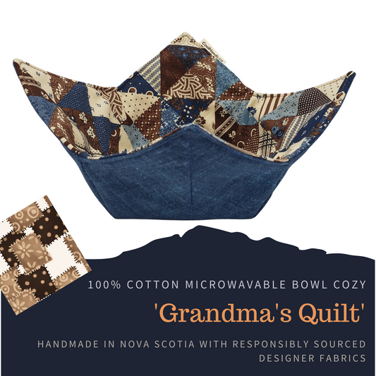 100% Cotton Microwavable Bowl Cozy - Grandmas Quilt-0